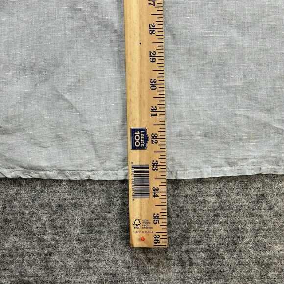 Saks Fifth Avenue Shirt Mens XL Blue Linen Button Up Short Sleeve EUC - Picture 9 of 9